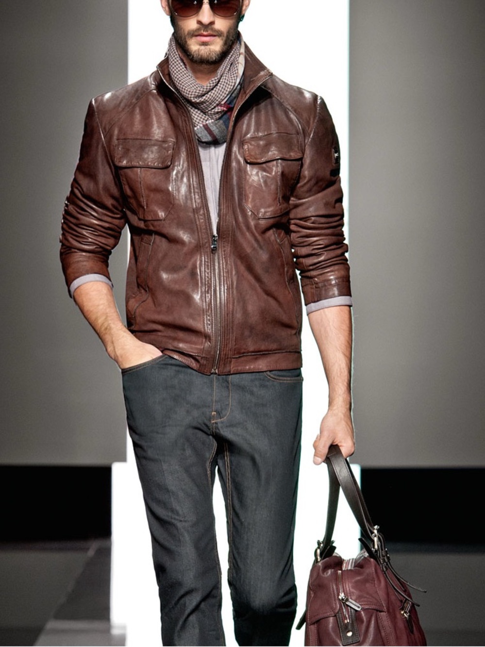 Vintage 90s Hugo Boss Leather Jacket